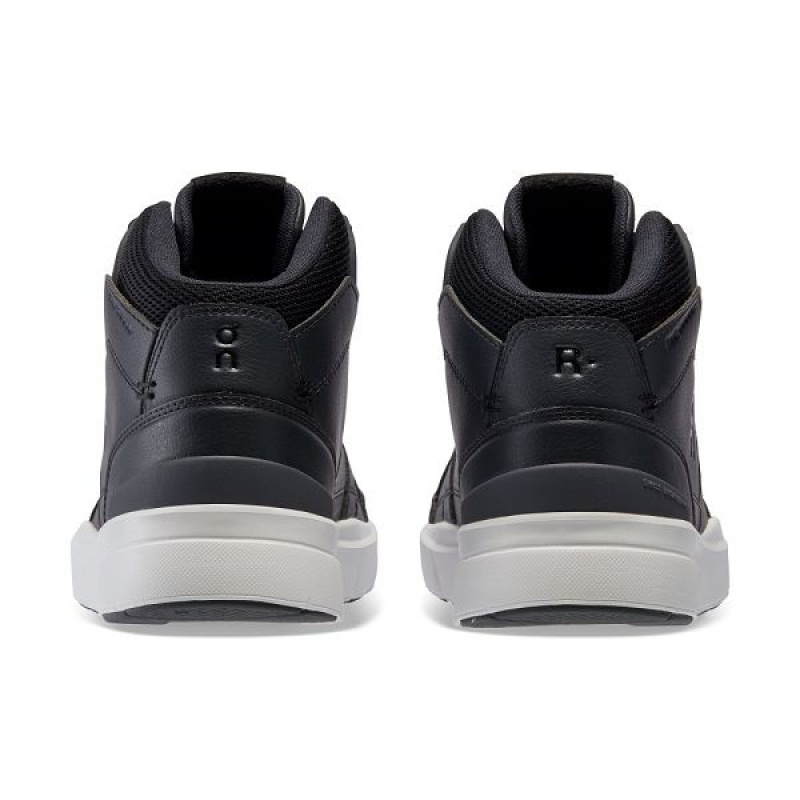 Women's On Running THE ROGER Clubhouse Mid Sneakers Black | 2768310_MY