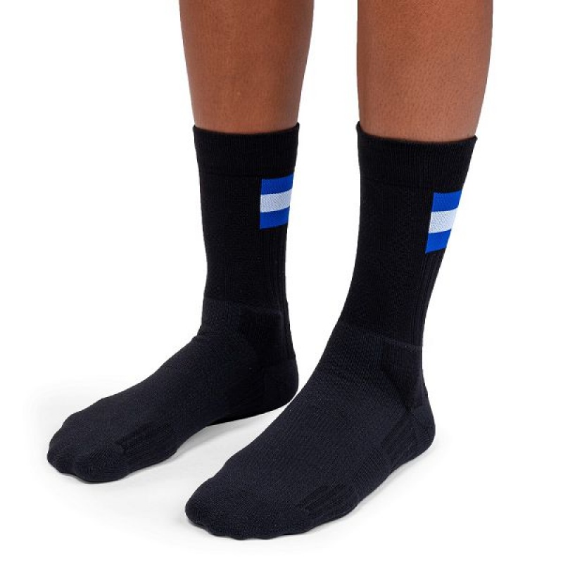 Women's On Running Tennis Socks Black / Indigo | 7854691_MY