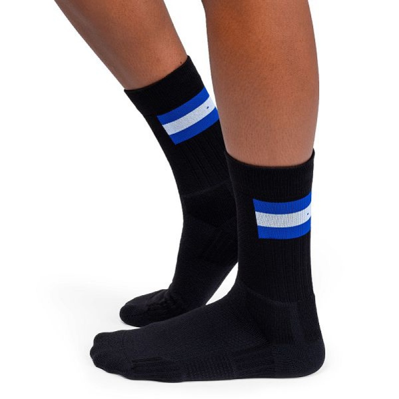 Women\'s On Running Tennis Socks Black / Indigo | 7854691_MY