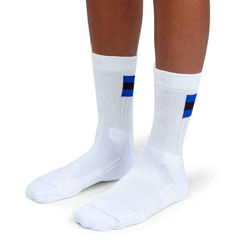 Women's On Running Tennis Socks White / Indigo | 9508217_MY