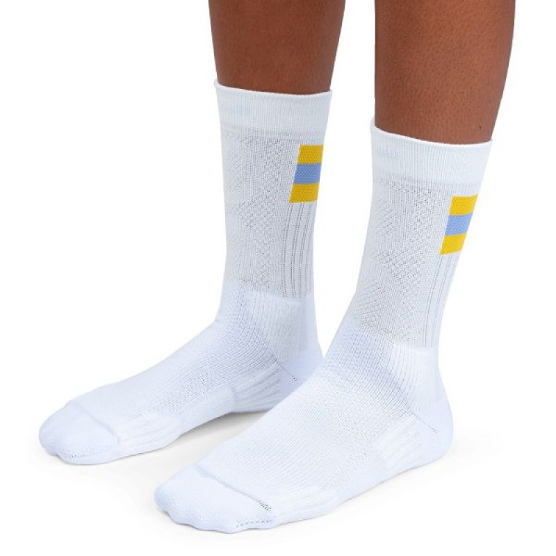 Women's On Running Tennis Socks White / Mustard | 6814932_MY