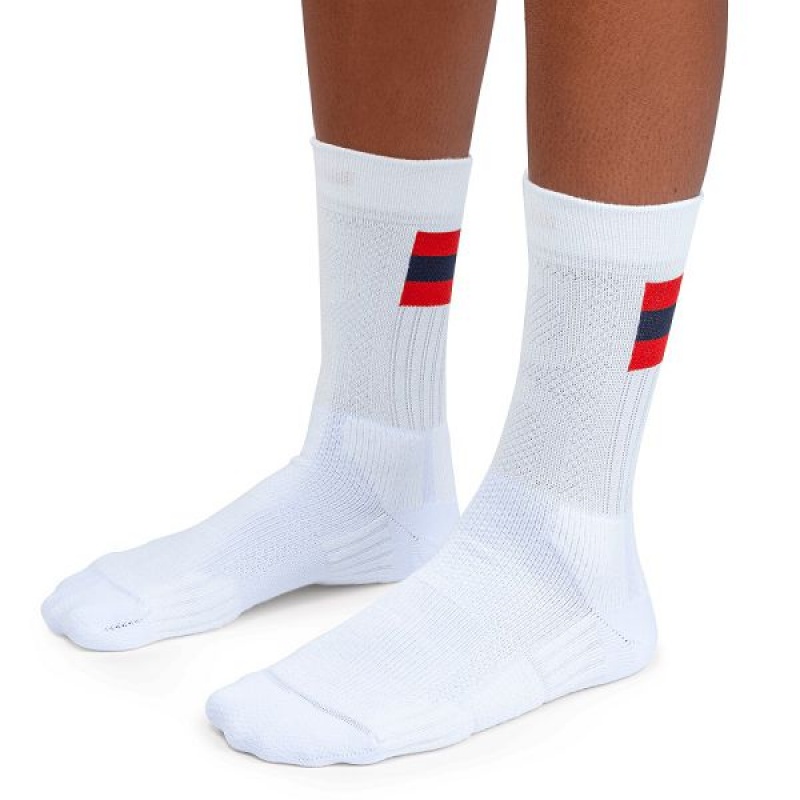 Women's On Running Tennis Socks White / Red | 5283109_MY