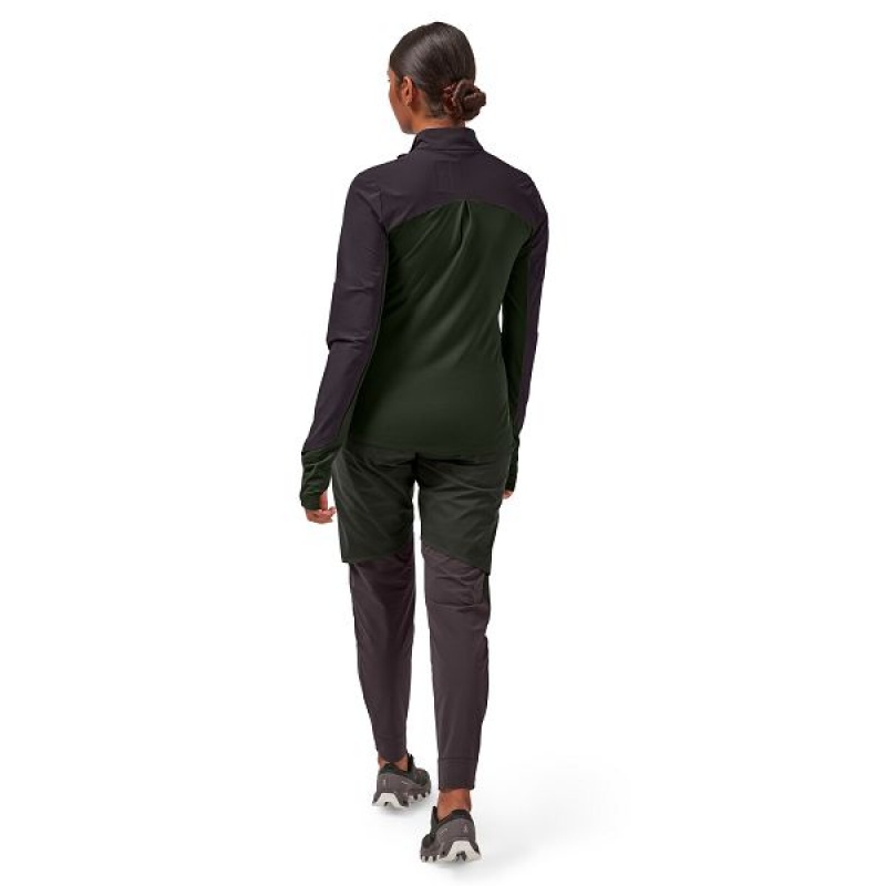 Women's On Running Trail Breaker Jackets Chocolate / Green | 9273604_MY