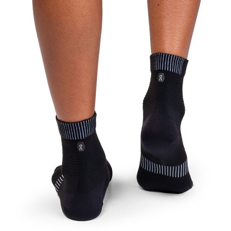 Women's On Running Ultralight Mid Socks Black / White | 582361_MY