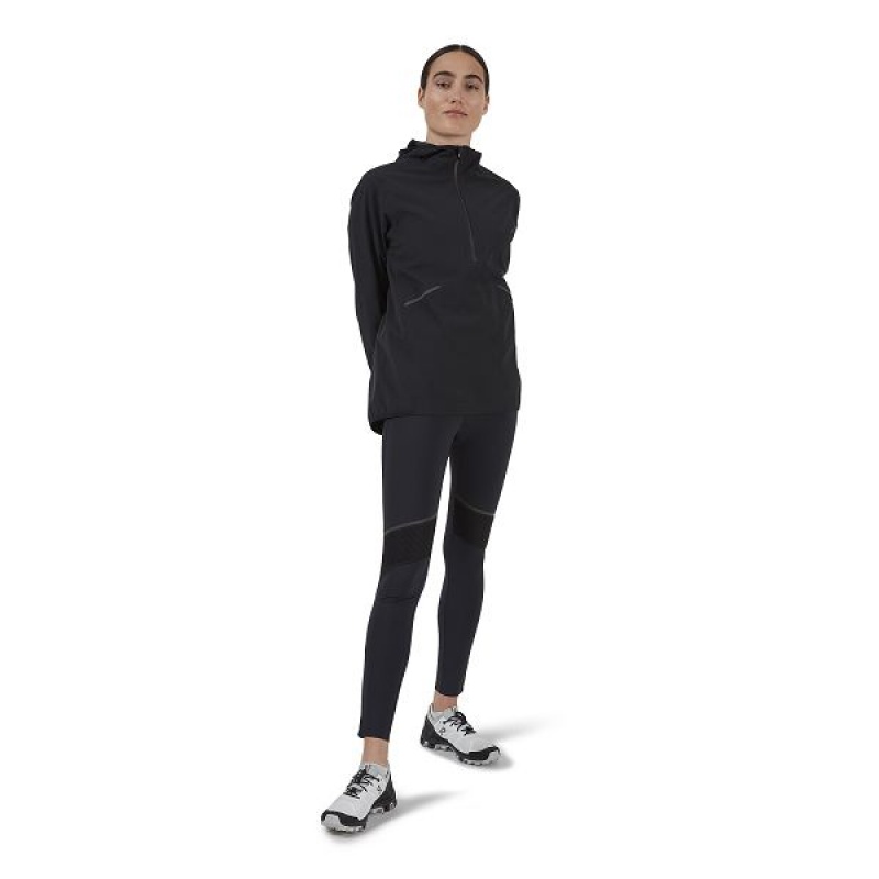 Women's On Running Waterproof Anorak Jackets Black | 9160258_MY