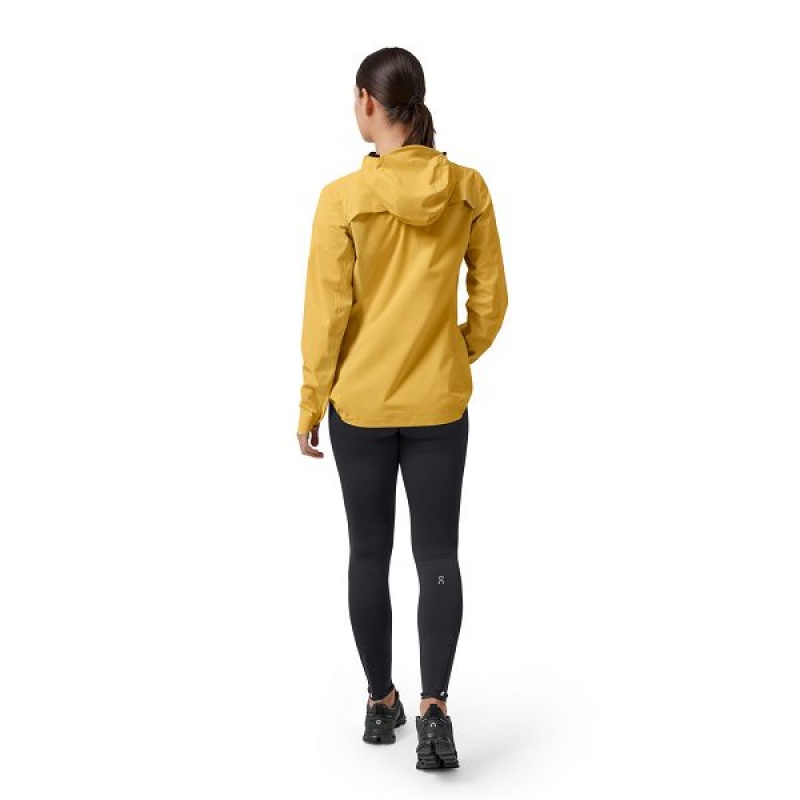 Women's On Running Waterproof Anorak Jackets Mustard | 2146908_MY