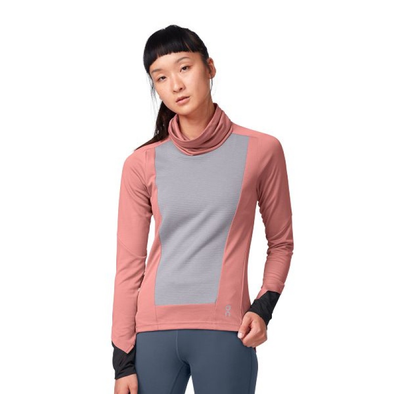 Women\'s On Running Weather 2 Shirts Rose / Khaki | 9243056_MY